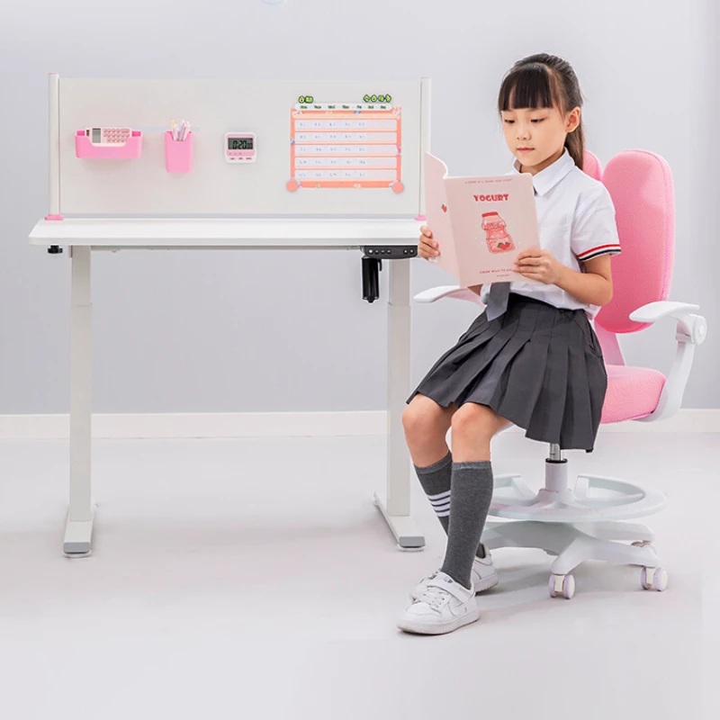 Children's learning desk, electric lifting, white simple male and female student desk, small apartment, 1 meter writing desk
Children's learning desk, electric lifting, white simple male and female student desk, small apartment, 1 meter writing desk