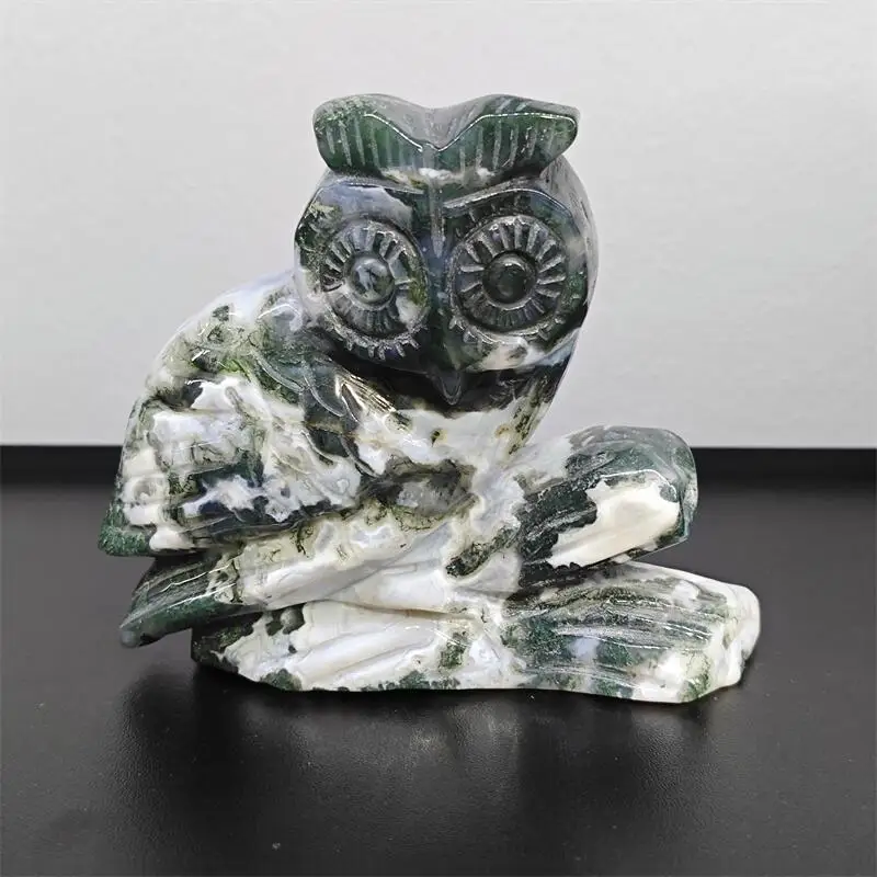 Natural Moss Agate Owl Carving Healing Stone Energy Gemstone Cute Home Office Decoration Gift 1PCS
Natural Moss Agate Owl Carving Healing Stone Energy Gemstone Cute Home Office Decoration Gift 1PCS