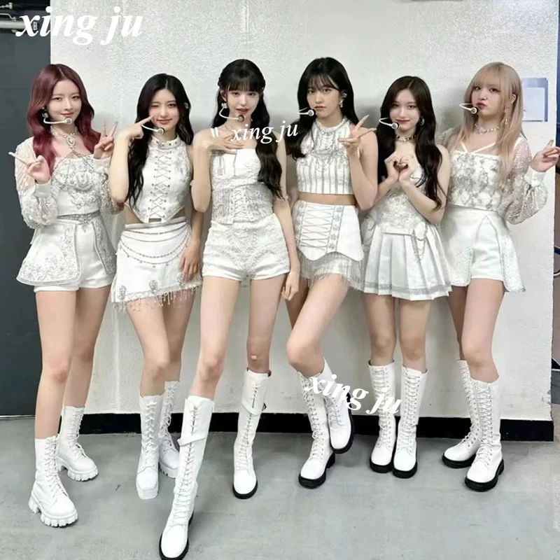 Xing Ju Kpop Women Group Jazz Dance Hip Hop Outfits Female Stage Performance Costumes White Crop Tops Slim Shorts Club Rave Wear
Xing Ju Kpop Women Group Jazz Dance Hip Hop Outfits Female Stage Performance Costumes White Crop Tops Slim Shorts Club Rave Wear