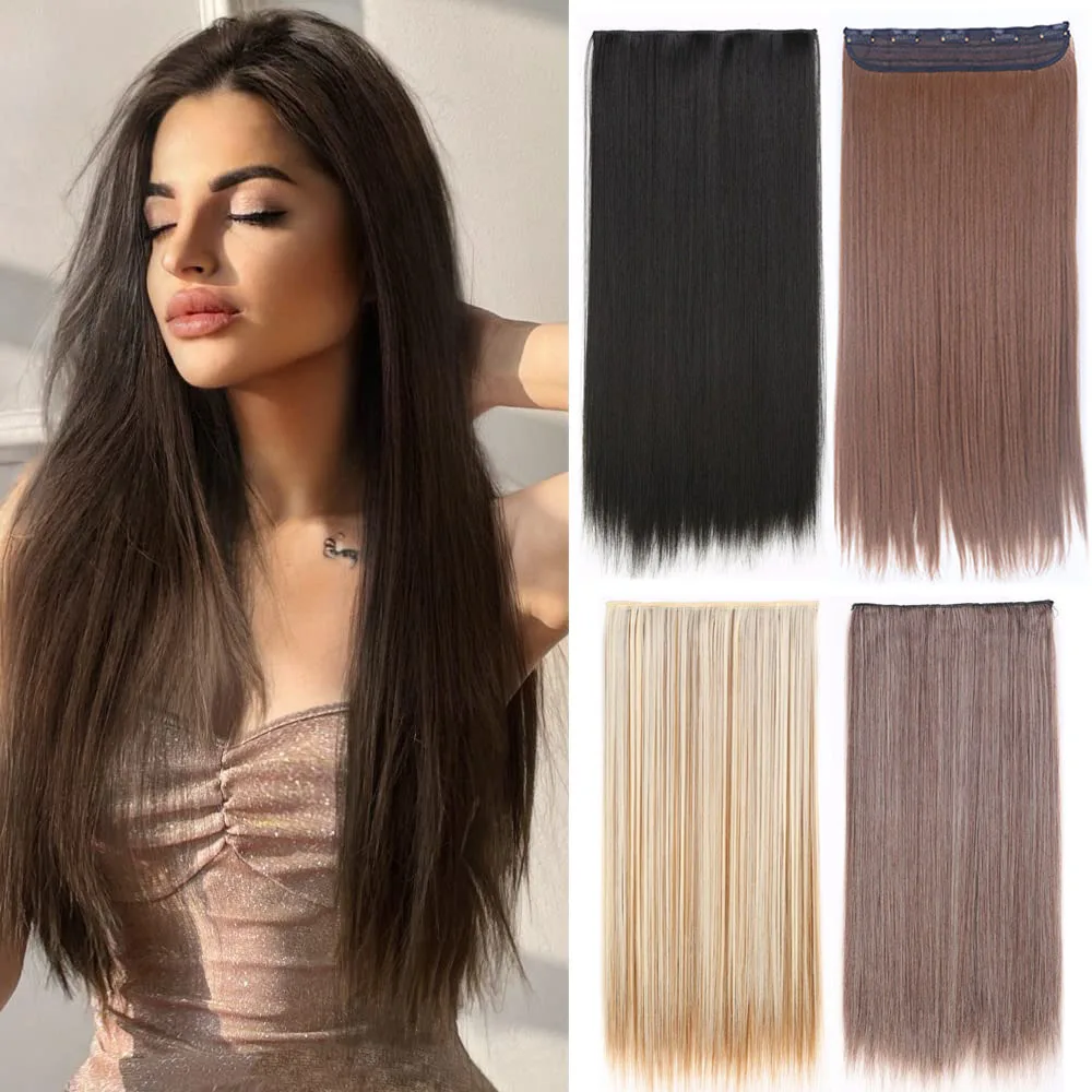 Synthetic 24 Inch Long Straight Black Blonde Highlights Clip in Hair Extension 5 Clip One Piece for Women Daily Use
Synthetic 24 Inch Long Straight Black Blonde Highlights Clip in Hair Extension 5 Clip One Piece for Women Daily Use