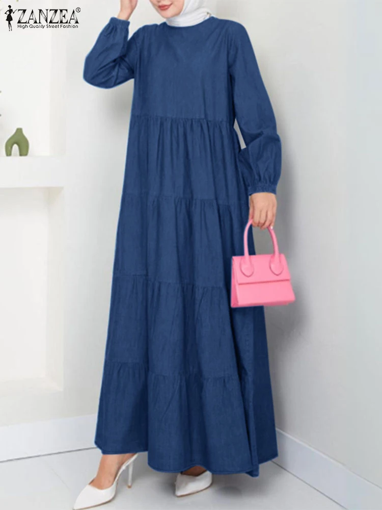 ZANZEA Long Sleeve Everyday Wear Long Vestidos Elegant Hijab O Neck Casual Islamic Tiered Dresses Muslim Women Solid Abaya Robes
ZANZEA Long Sleeve Everyday Wear Long Vestidos Elegant Hijab O Neck Casual Islamic Tiered Dresses Muslim Women Solid Abaya Robes