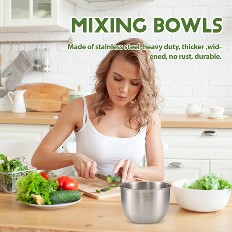 Mixing Bowl Kitchen Stainless Steel 304 Mixing Bowl Deep Design Cooking Baking Cake Bread Salad Kitchen Mixer Bowl, 3600ML
Mixing Bowl Kitchen Stainless Steel 304 Mixing Bowl Deep Design Cooking Baking Cake Bread Salad Kitchen Mixer Bowl, 3600ML