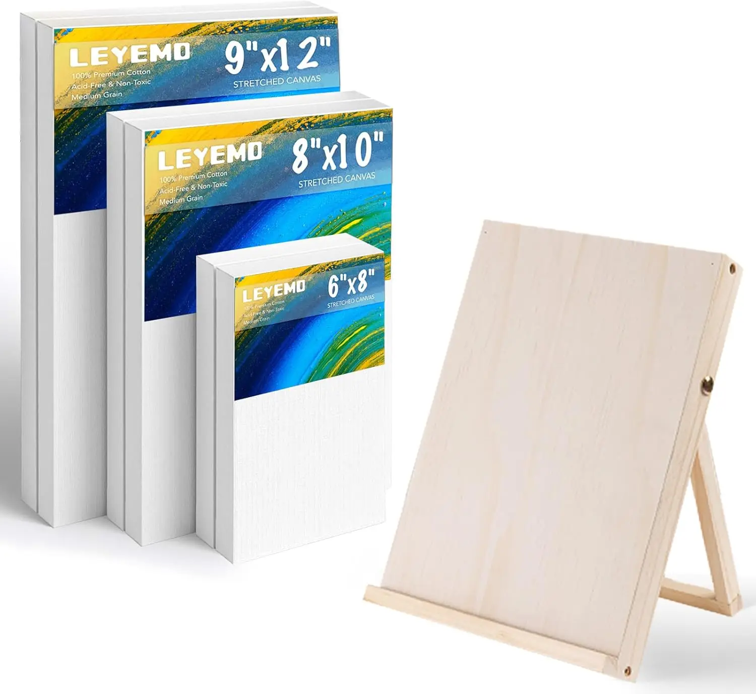 6 Pack Paint Canvases & Tabletop Easel Set for Oil & Acrylic, Art Supplies Kit
6 Pack Paint Canvases & Tabletop Easel Set for Oil & Acrylic, Art Supplies Kit
