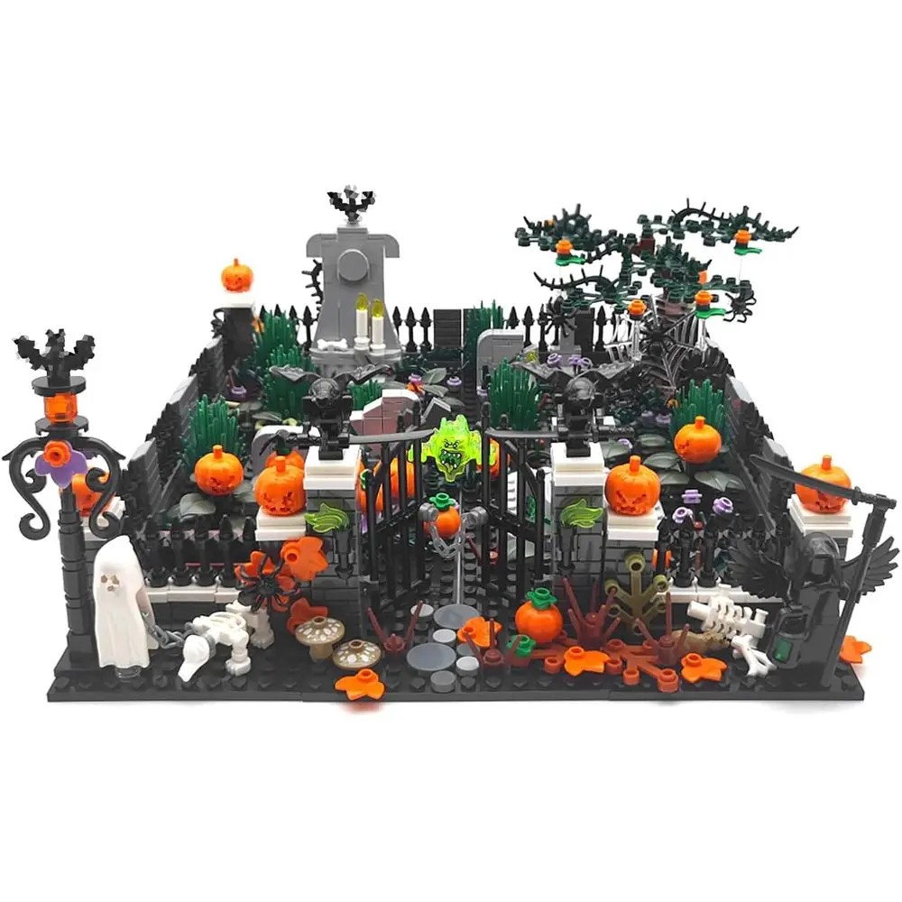 Halloween 910Pcs Graveyard Building Blocks Set - Haunted House with Pumpkins and Spooky Zombies Theme for Kids 6+
Halloween 910Pcs Graveyard Building Blocks Set - Haunted House with Pumpkins and Spooky Zombies Theme for Kids 6+