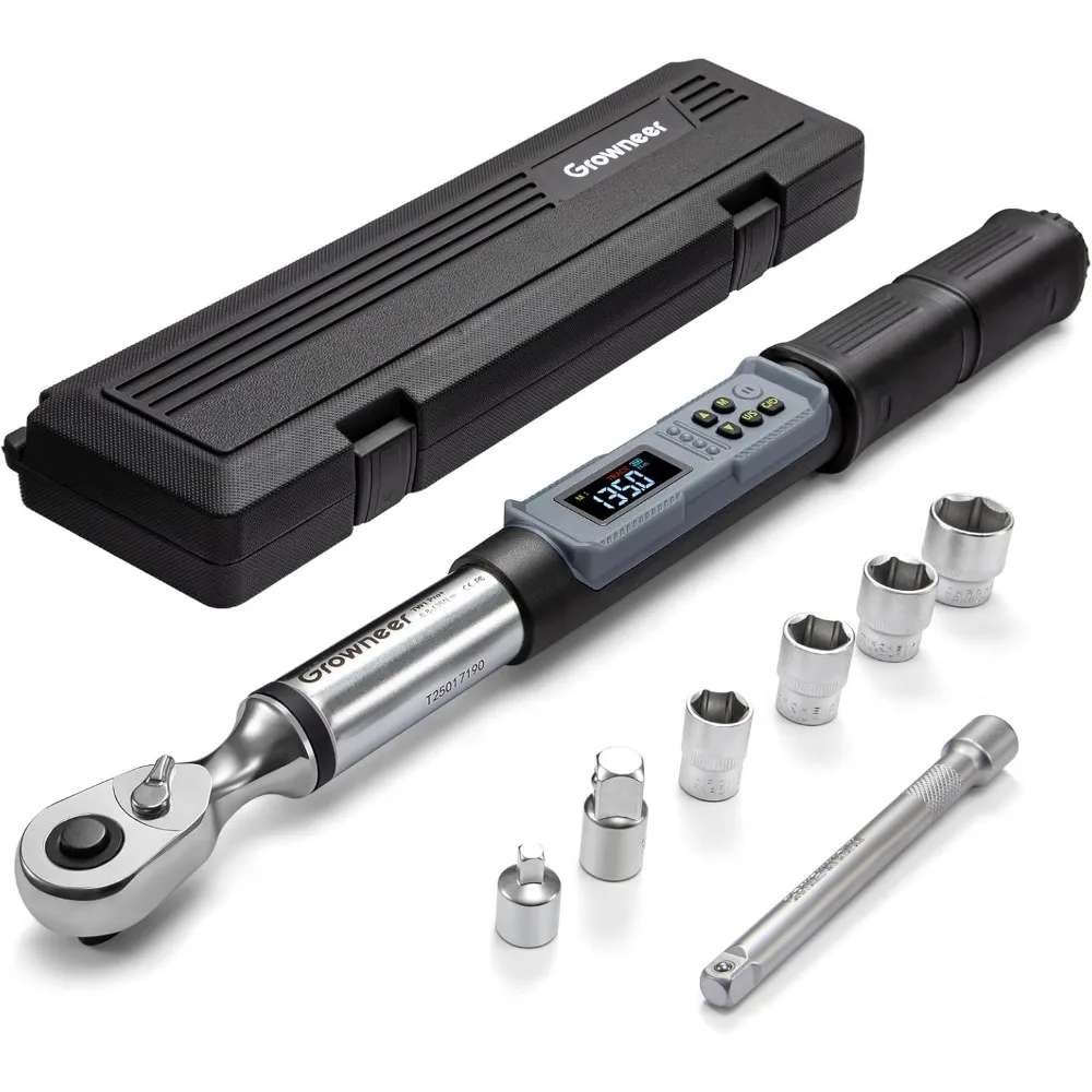Digital Torque Wrench 5 to 99.6 Ft lbs with LED Indicator Buzzer 3 8 Drive for Bike Motorcycle Car Repair
Digital Torque Wrench 5 to 99.6 Ft lbs with LED Indicator Buzzer 3 8 Drive for Bike Motorcycle Car Repair