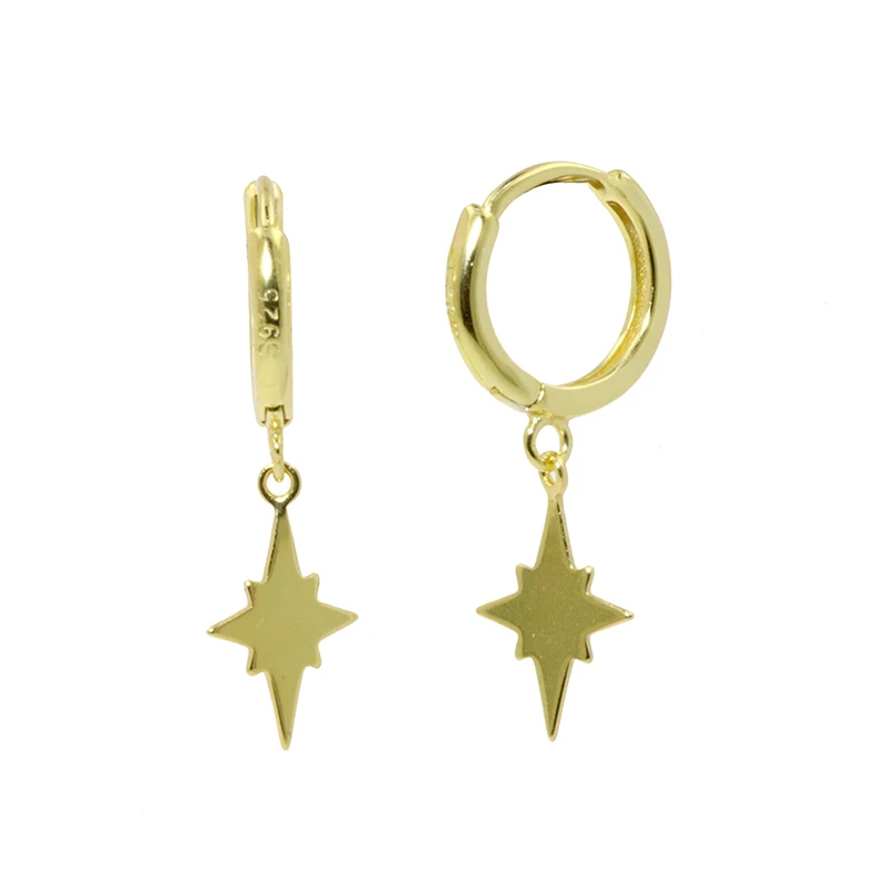 1 Pair 18k Yellow Gold Plated Huggie Style Hoop Earrings with Star Drops Sterling Silver 925 Dangle North Star Charm Hoop Earrin
1 Pair 18k Yellow Gold Plated Huggie Style Hoop Earrings with Star Drops Sterling Silver 925 Dangle North Star Charm Hoop Earrin