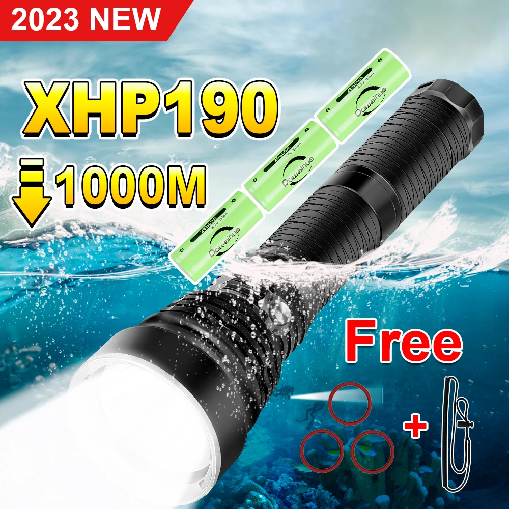 2023 Latest Upgrade Professional Diving Flashlight XHP190 Underwater Torch IPX8 Waterproof Flashlight Outdoor Underwater Lights
2023 Latest Upgrade Professional Diving Flashlight XHP190 Underwater Torch IPX8 Waterproof Flashlight Outdoor Underwater Lights