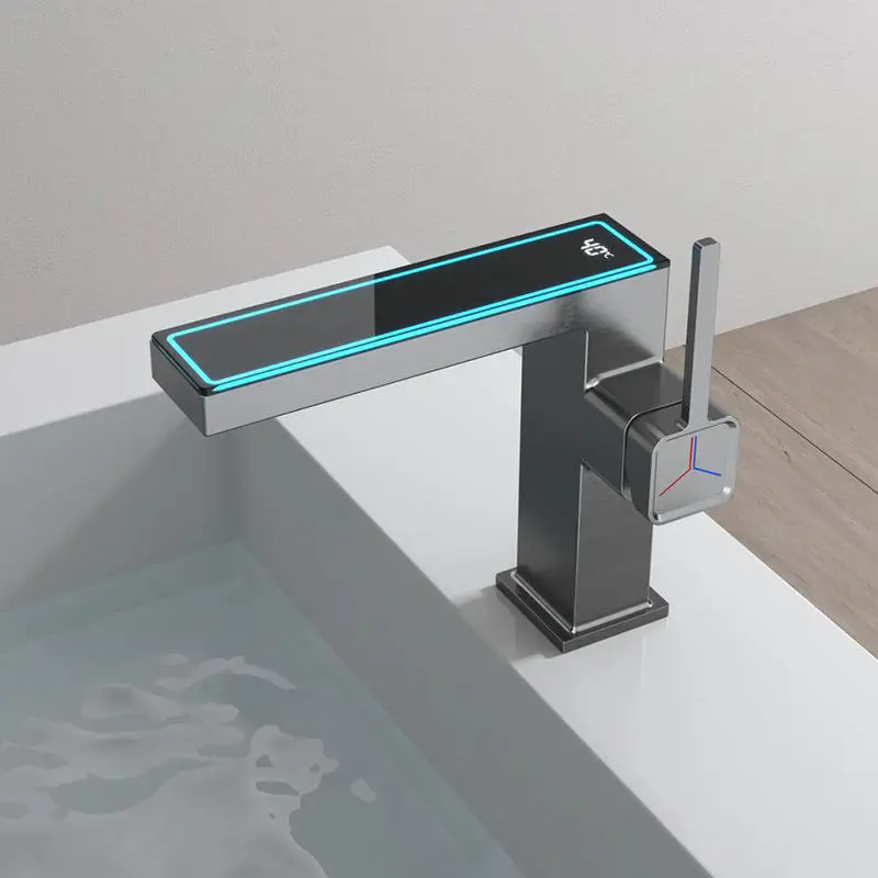 Intelligent digital display basin faucet displays temperature, all copper hot and cold faucets, bathroom and toilet washbasin fa
Intelligent digital display basin faucet displays temperature, all copper hot and cold faucets, bathroom and toilet washbasin fa