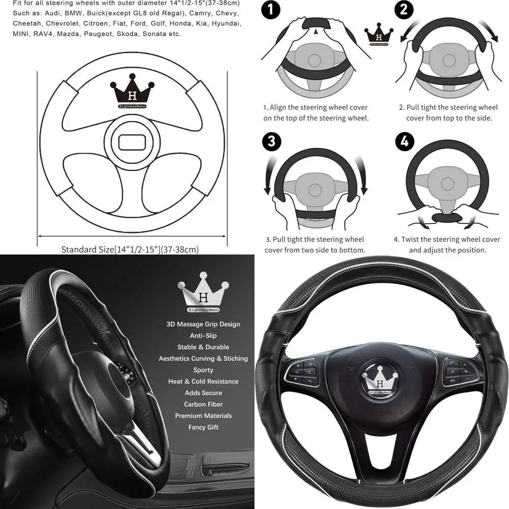 3D чехол на руль автомобиля, удобная ручка, массажная спортивная противоскользящая искусственная кожа из углеродного волокна для седана, внедорожника, универсальная посадка, Car Ha
3D чехол на руль автомобиля, удобная ручка, массажная спортивная противоскользящая искусственная кожа из углеродного волокна для седана, внедорожника, универсальная посадка, Car Ha