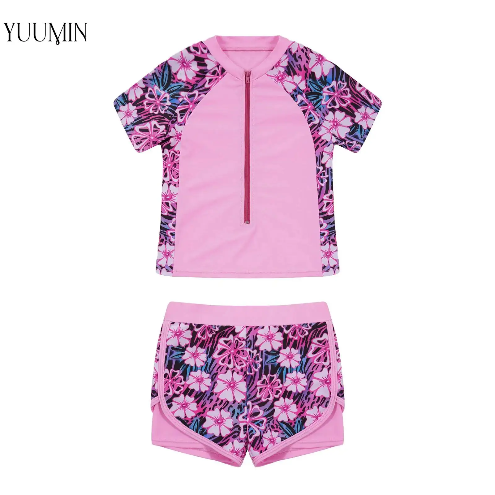 Kids Girls Rashguard Swimsuit 2Pcs Sets Floral Print Short Sleeve Shirt with Swim Shorts
Kids Girls Rashguard Swimsuit 2Pcs Sets Floral Print Short Sleeve Shirt with Swim Shorts