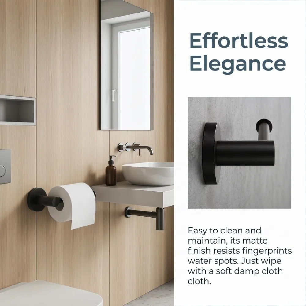 Stainless Steel Toilet Paper Holder Black Wall Mounted Tissue Holder Rustproof Premium Roll Paper Shelf Space Saving
Stainless Steel Toilet Paper Holder Black Wall Mounted Tissue Holder Rustproof Premium Roll Paper Shelf Space Saving