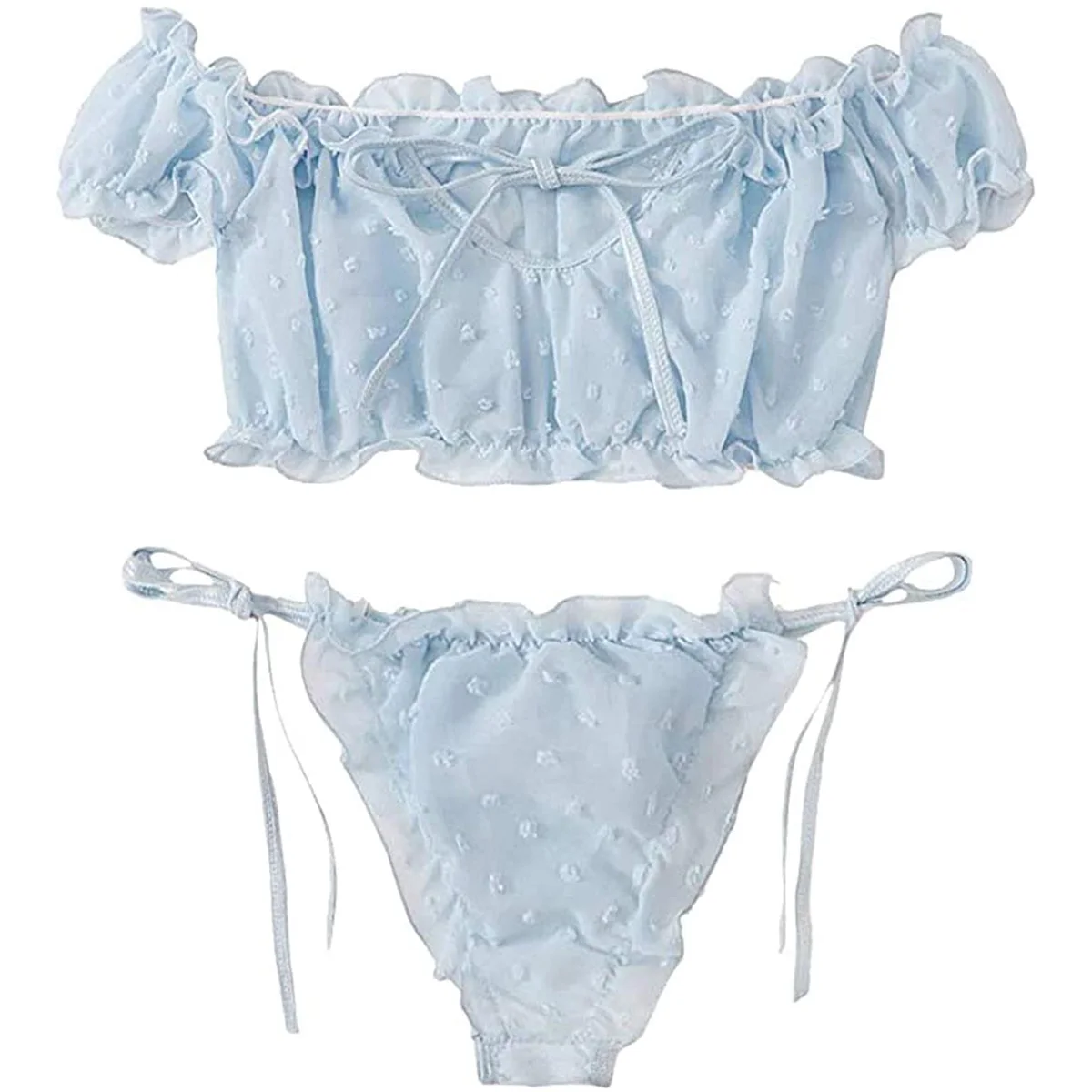 2PCS Off Shoulder Lace Up Bikini Set Women Sweet Casual Short Sleeve Swimsuits Beachwear Bathing Suits Sexy Lingerie
2PCS Off Shoulder Lace Up Bikini Set Women Sweet Casual Short Sleeve Swimsuits Beachwear Bathing Suits Sexy Lingerie