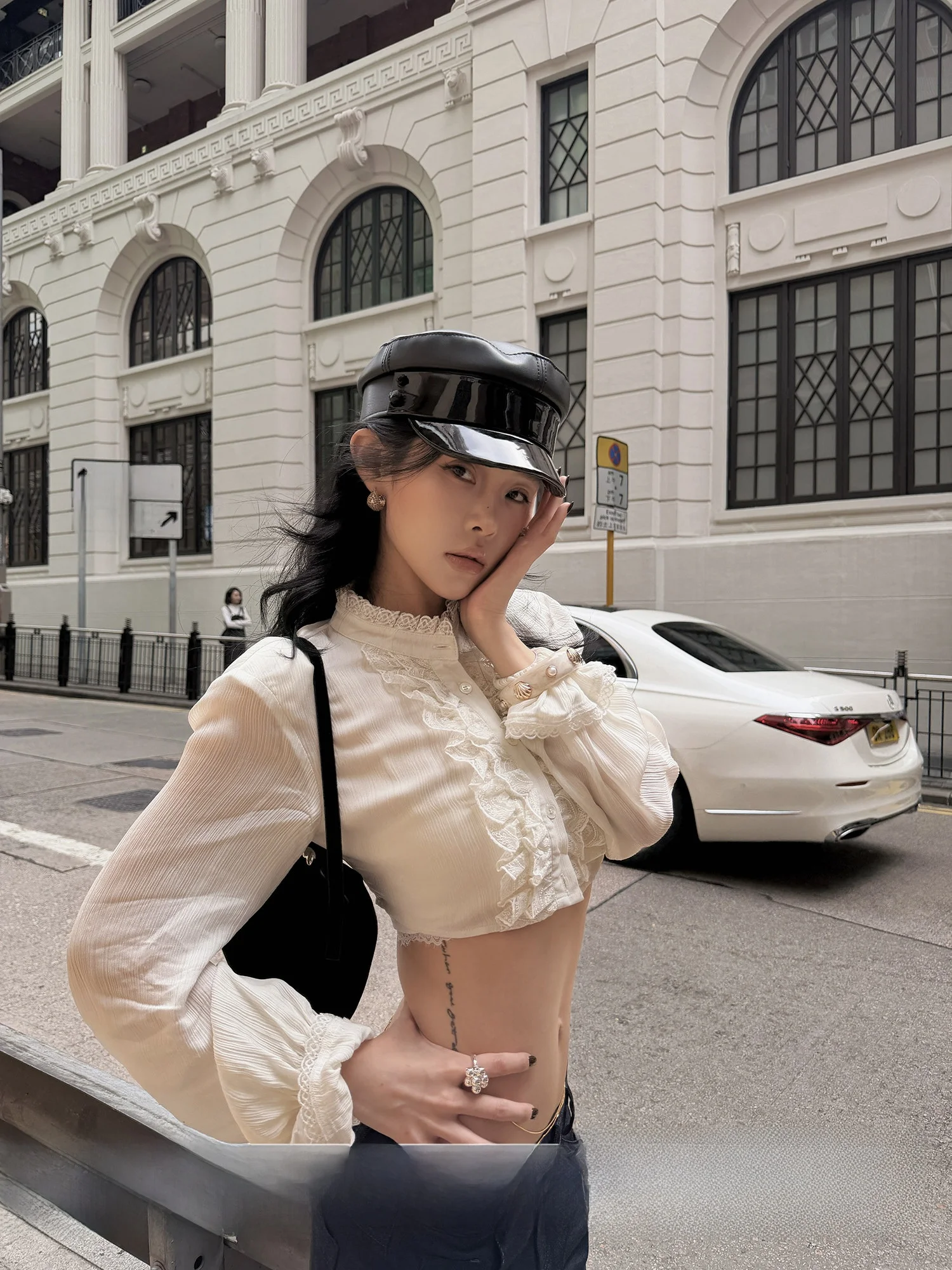 Hydrae Short Lace Patchwork Long Sleeve Shirt Women's Spring Stand Collar Shoulder Length White Belly Baring Top Skin Friendl...
Hydrae Short Lace Patchwork Long Sleeve Shirt Women's Spring Stand Collar Shoulder Length White Belly Baring Top Skin Friendl...