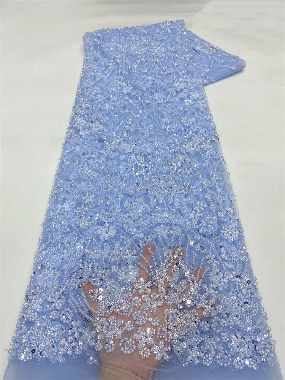 African Beaded Lace Fabric French Bridal Sequins Lace Fabric 2026 Luxury Nigerian Tulle Lace Fabric Couture Materiel HXZ6443
African Beaded Lace Fabric French Bridal Sequins Lace Fabric 2026 Luxury Nigerian Tulle Lace Fabric Couture Materiel HXZ6443