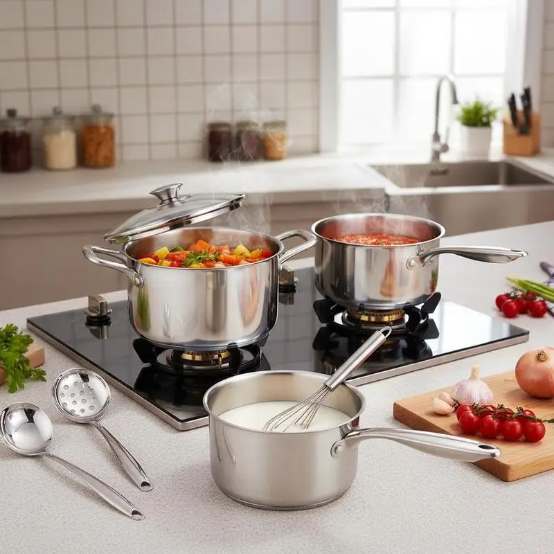 Free Shipping-Stainless Steel Saucepan Set, 1 QT & 2 QT & 3 QT Saucepans with Glass Lids, Multipurpose Nonstick Stainless Steel
Free Shipping-Stainless Steel Saucepan Set, 1 QT & 2 QT & 3 QT Saucepans with Glass Lids, Multipurpose Nonstick Stainless Steel