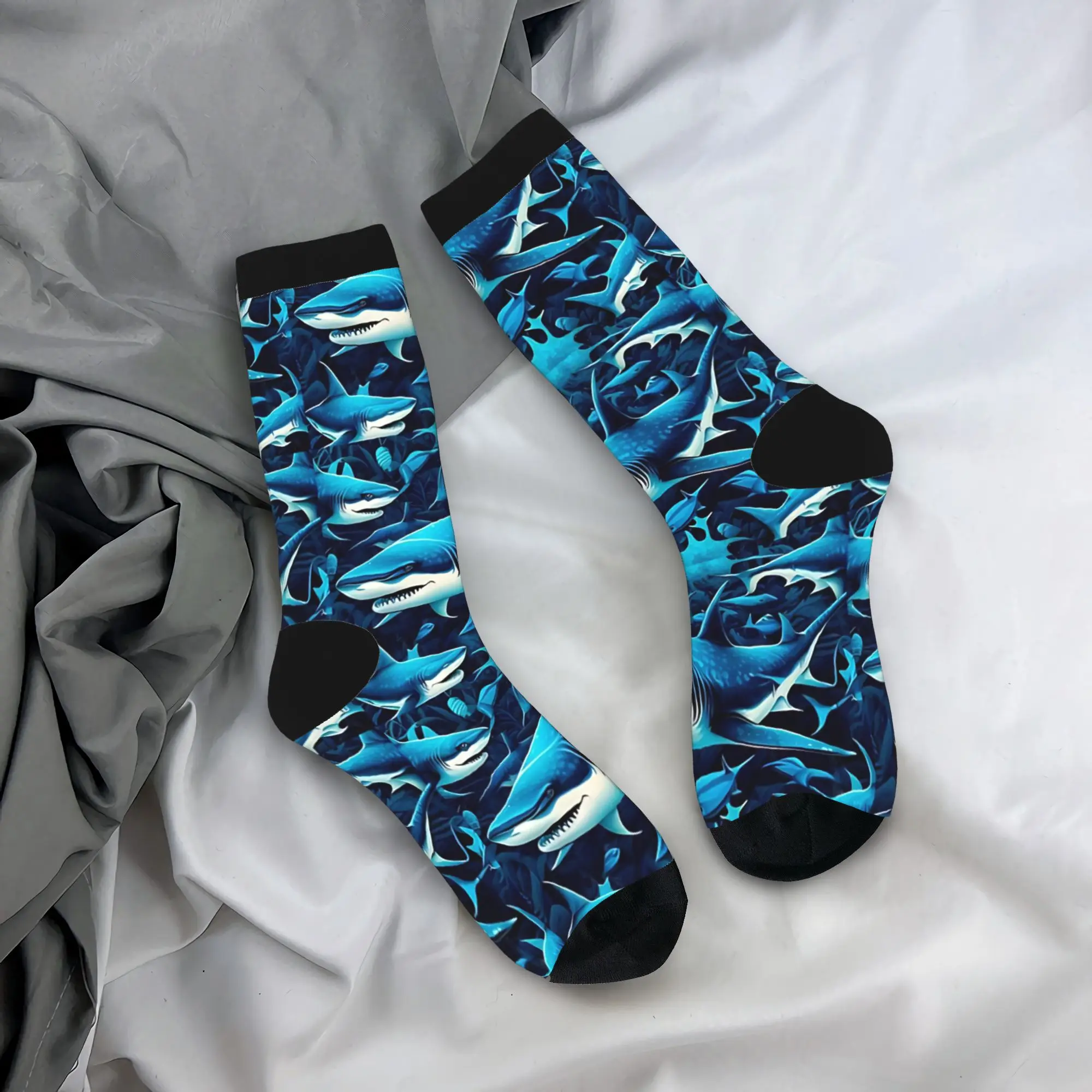 Deep Sea Shark Frenzy Socks Oceanic Predator Pattern Stockings Anti-Slip Men's Socks Medium Soft Autumn Funny Climbing Socks
Deep Sea Shark Frenzy Socks Oceanic Predator Pattern Stockings Anti-Slip Men's Socks Medium Soft Autumn Funny Climbing Socks
