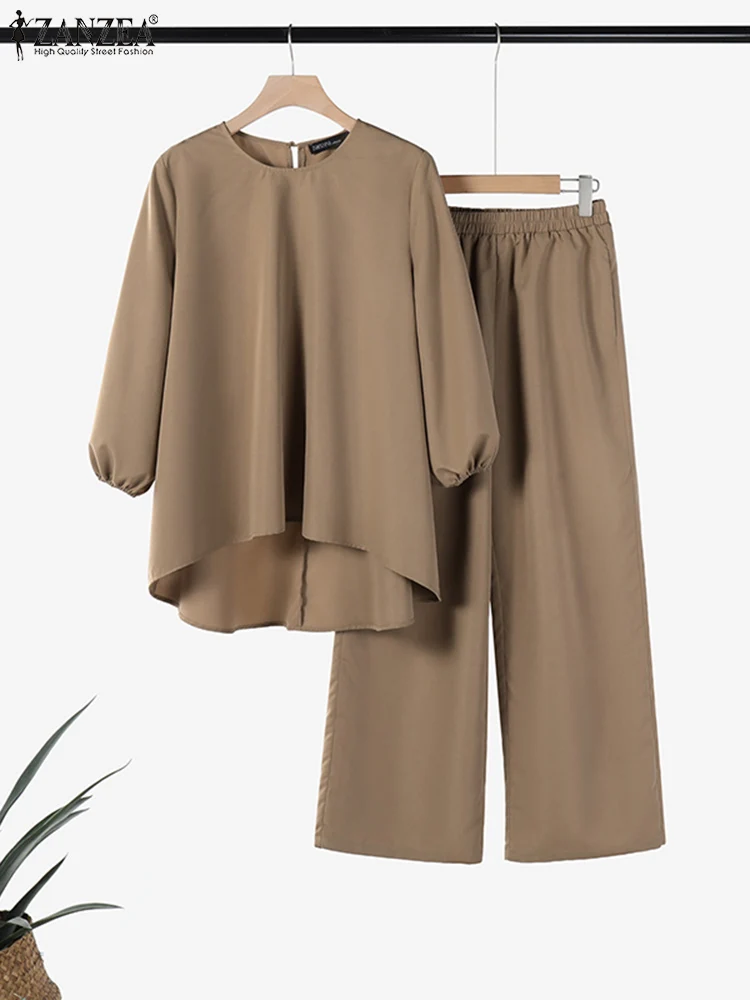 ZANZEA High-Low Blouse Wide Leg Pant 2pcs Outfits Daily Wear Women Loose Solid Color Pant Sets 2025 Spring Casual Trouser Suits
ZANZEA High-Low Blouse Wide Leg Pant 2pcs Outfits Daily Wear Women Loose Solid Color Pant Sets 2025 Spring Casual Trouser Suits