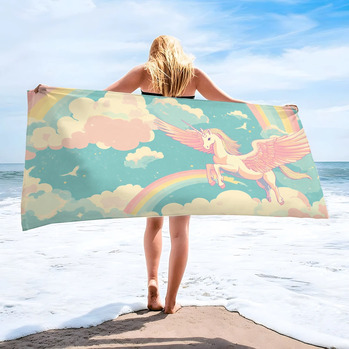 Super soft, unicorn beach towel, machine washable, perfect for the beach, pool, yoga, camping beach essentials, durable quality
Super soft, unicorn beach towel, machine washable, perfect for the beach, pool, yoga, camping beach essentials, durable quality