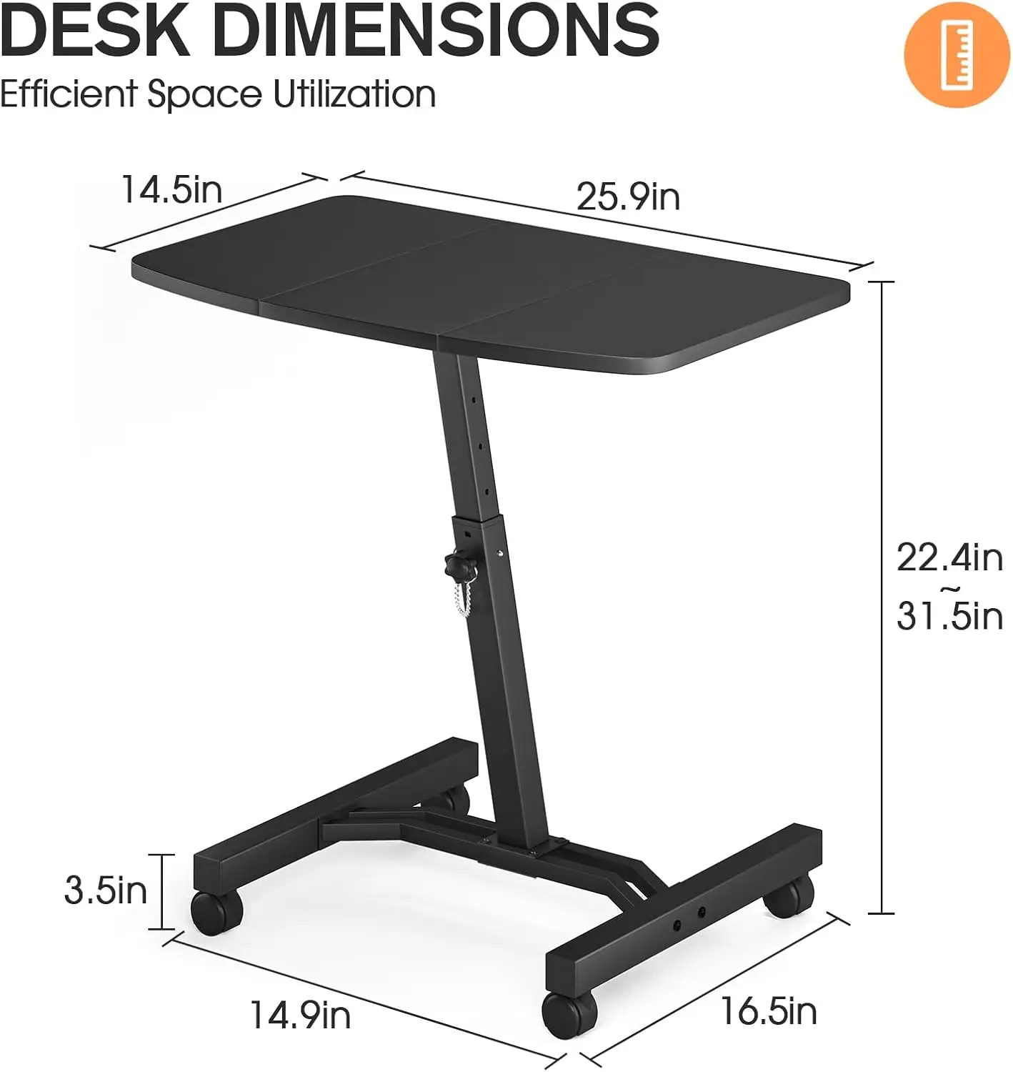 Klvied Rolling Desk с регулируемой высотой, мобильный стол для ноутбука для дивана, тележка для ноутбука для стояния или сидения, портативный стол
Klvied Rolling Desk с регулируемой высотой, мобильный стол для ноутбука для дивана, тележка для ноутбука для стояния или сидения, портативный стол
