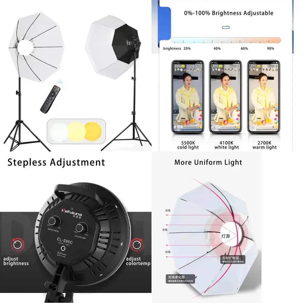 2pcs LED Softbox Video Light with Stand Photographic Lighting Kit Studio Fill Light Soft Box Set
2pcs LED Softbox Video Light with Stand Photographic Lighting Kit Studio Fill Light Soft Box Set