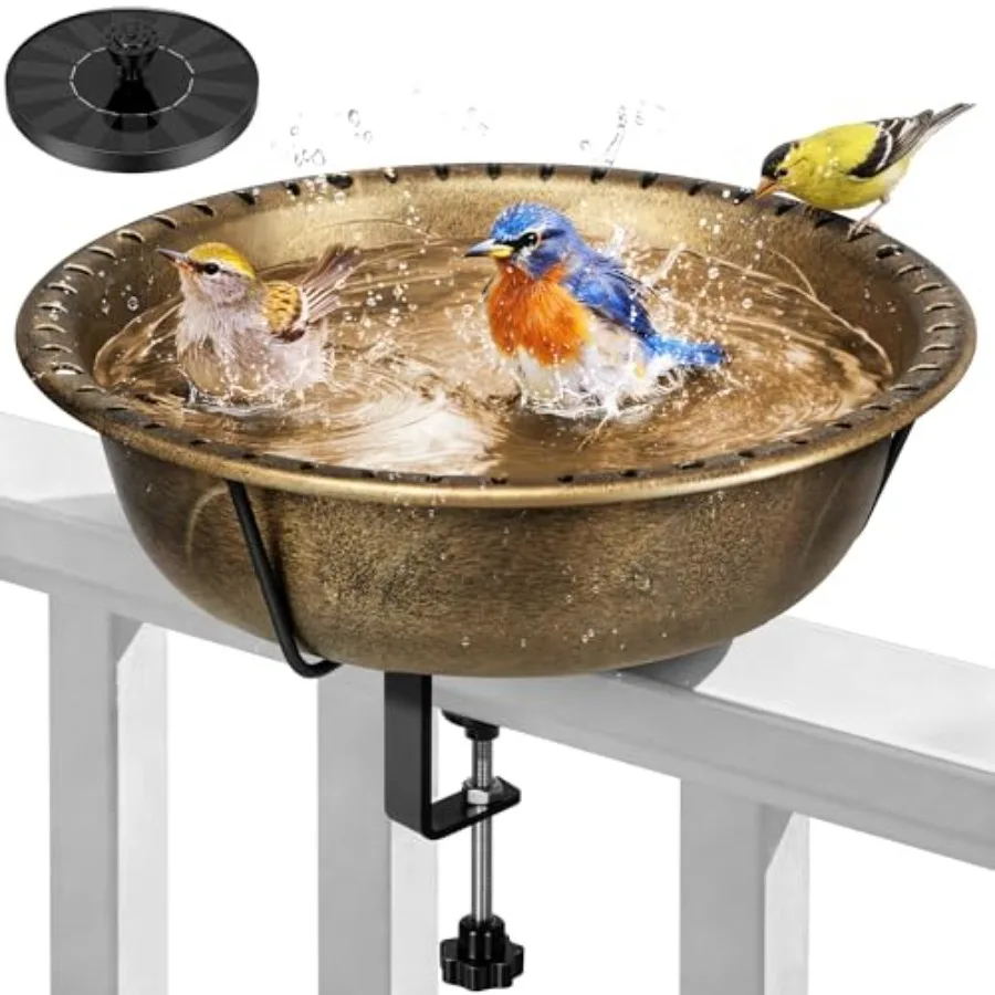 VIVOHOME Deck Mounted Bird Bath with Solar Fountain, Outdoor ABS Bowl Adjustable Metal Clamp, Solar Powered Pump for Railing, F
VIVOHOME Deck Mounted Bird Bath with Solar Fountain, Outdoor ABS Bowl Adjustable Metal Clamp, Solar Powered Pump for Railing, F