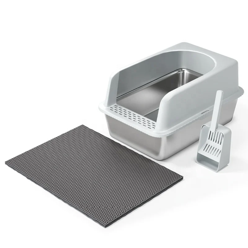New Product Advanced Pet Toilet Litter Tray Box Litter Pan Stainless Steel Cat Litter Box Accessories with Shovel and Mat
New Product Advanced Pet Toilet Litter Tray Box Litter Pan Stainless Steel Cat Litter Box Accessories with Shovel and Mat