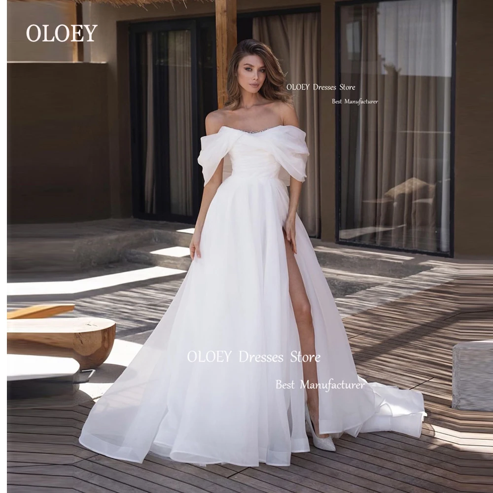 OLOEY Simple White Organza A Line Wedding Dresses Off the Shoulder Sleeves Split Sweep Train Bridal Gowns vestido de novia
OLOEY Simple White Organza A Line Wedding Dresses Off the Shoulder Sleeves Split Sweep Train Bridal Gowns vestido de novia