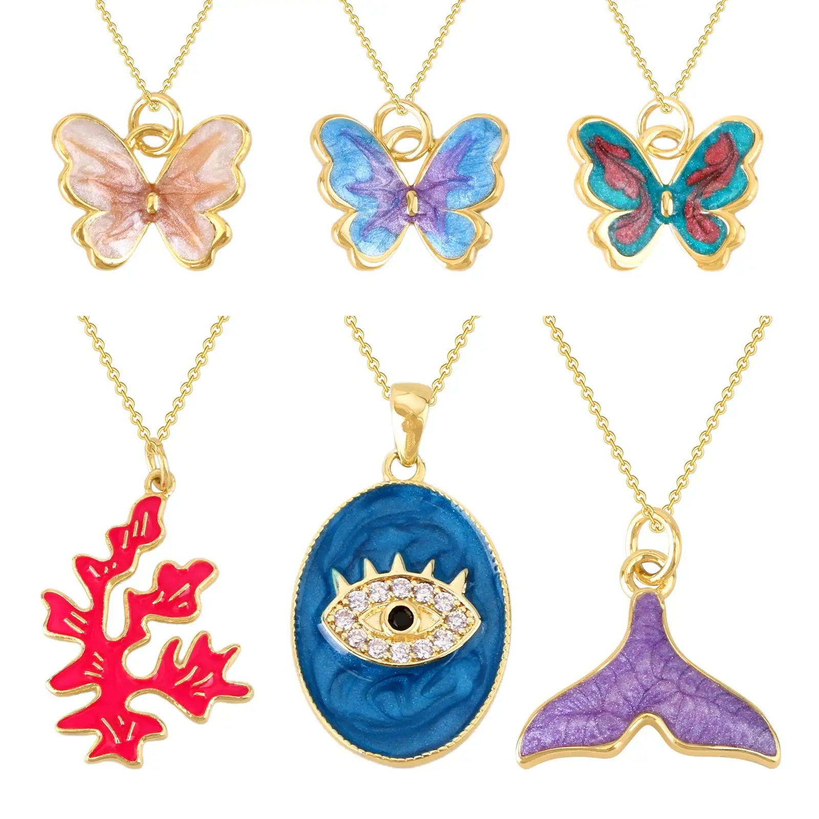 10PCS Wholesale Animal Plant Drip Oil Necklace Charm Copper Turkish Handmade Pendant Women Men Jewelry Gift Adjustable Chain
10PCS Wholesale Animal Plant Drip Oil Necklace Charm Copper Turkish Handmade Pendant Women Men Jewelry Gift Adjustable Chain