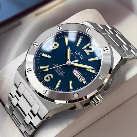 Nuova Svizzera di Marca di Lusso I&W Carnevale Orologi da Uomo MIYOTA Meccanico Automatico Zaffiro Luminoso 50M Orologi Impermeabili 589G