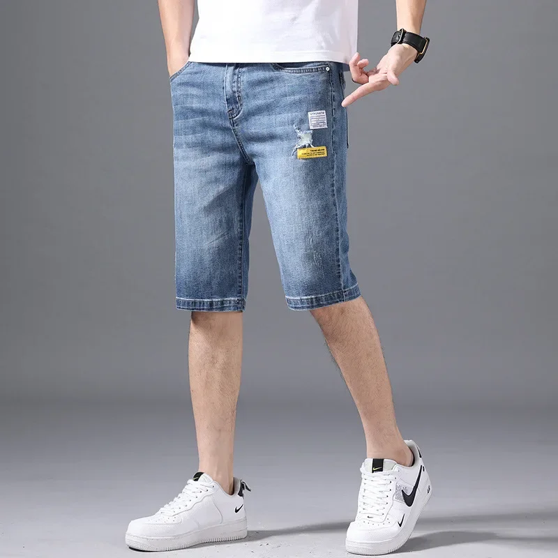 Pop Simple New Denim Shorts Men Summer Light Luxury With Youth Straight Casual Personality Handsome Broken Pants Men
Pop Simple New Denim Shorts Men Summer Light Luxury With Youth Straight Casual Personality Handsome Broken Pants Men