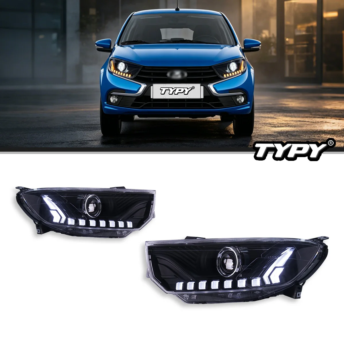 For Lada Granta 2018-2026 LED Headlights Assembly Projector Lens DRL Sequential Turn Signal Modified Lamps Plug & Play
For Lada Granta 2018-2026 LED Headlights Assembly Projector Lens DRL Sequential Turn Signal Modified Lamps Plug & Play