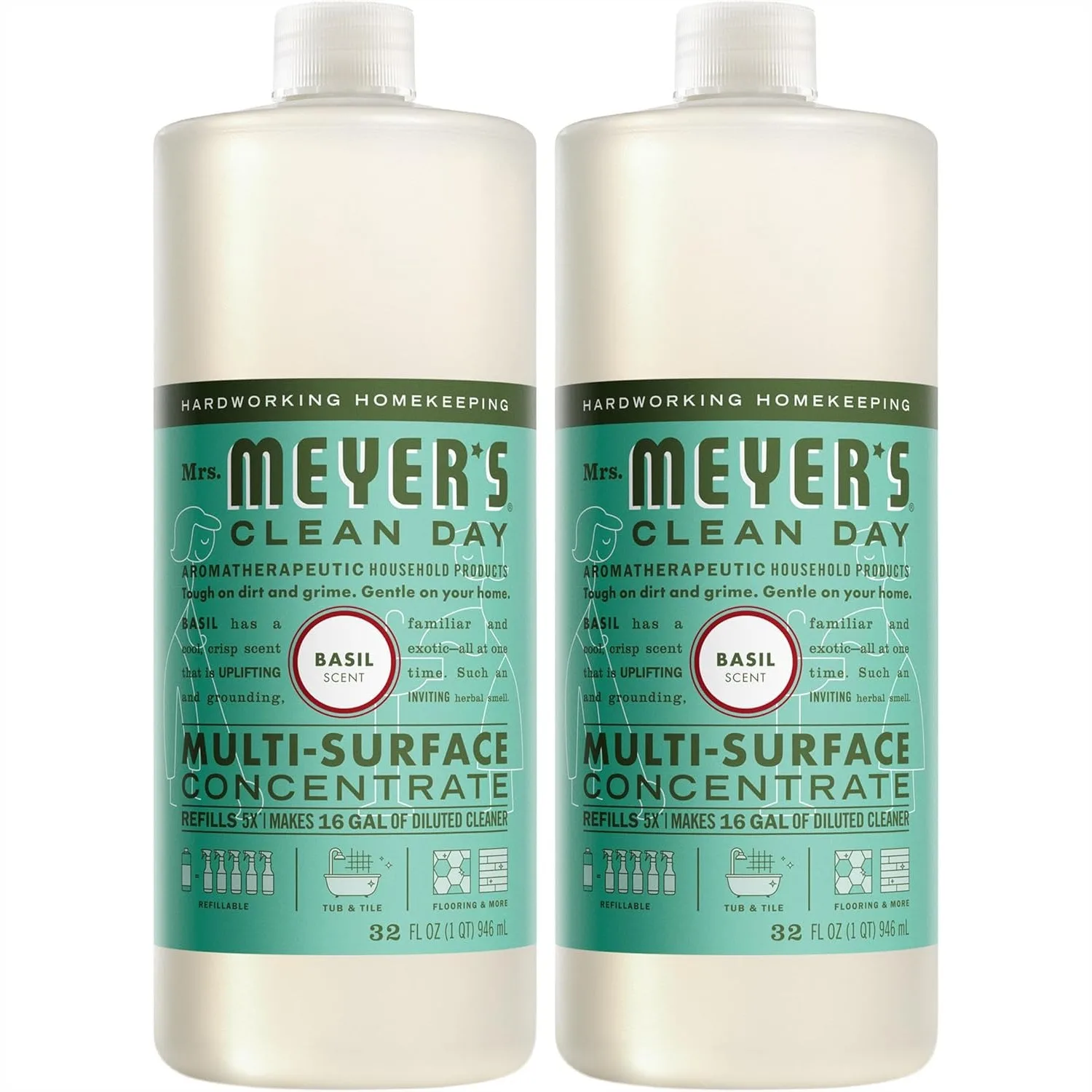 Multi-Surface Concentrate Cleaner, Basil Scent, 32 Fl Oz Bottle 2-Pack for Everyday Cleaning
Multi-Surface Concentrate Cleaner, Basil Scent, 32 Fl Oz Bottle 2-Pack for Everyday Cleaning