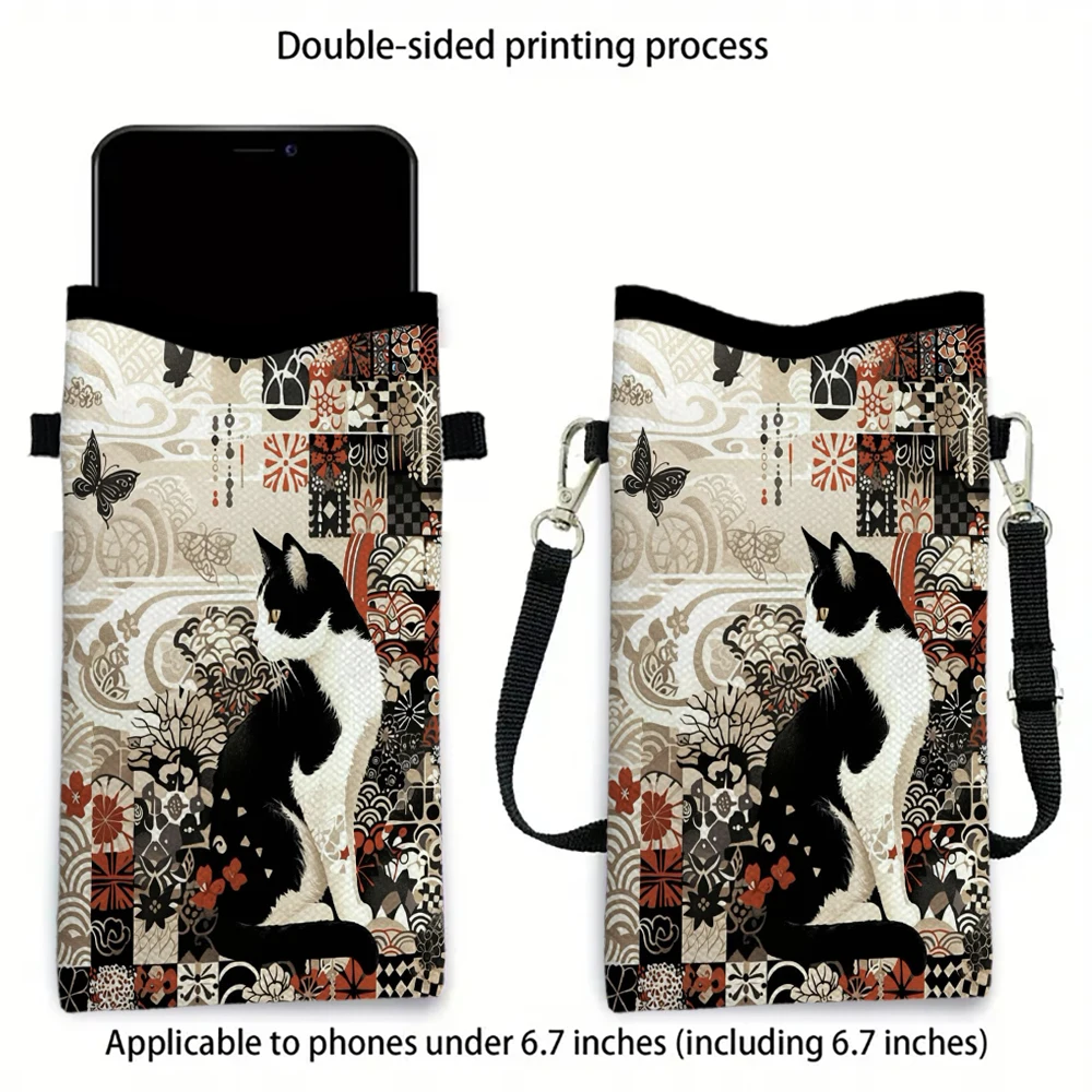 Забавная сумка для телефона с изображением кота-бабочки и ремешком, изысканная подарочная сумка через плечо, сумка через плечо из полиэфирной ткани, чехол для мобильного телефона 7,2
Забавная сумка для телефона с изображением кота-бабочки и ремешком, изысканная подарочная сумка через плечо, сумка через плечо из полиэфирной ткани, чехол для мобильного телефона 7,2