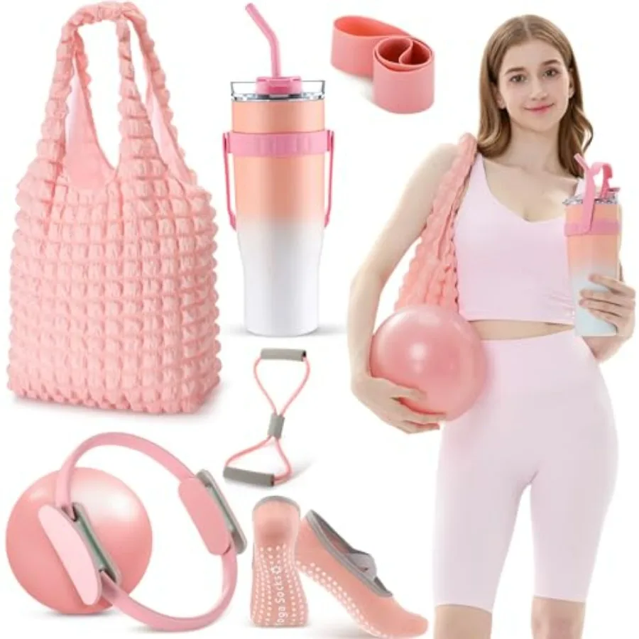 7 Pcs Pilates Essentials Kit for Women Home Workout Pilates Equipment Ring and Ball Set with 11.81 Inch Circle 9.84 Inch Yoga B
7 Pcs Pilates Essentials Kit for Women Home Workout Pilates Equipment Ring and Ball Set with 11.81 Inch Circle 9.84 Inch Yoga B