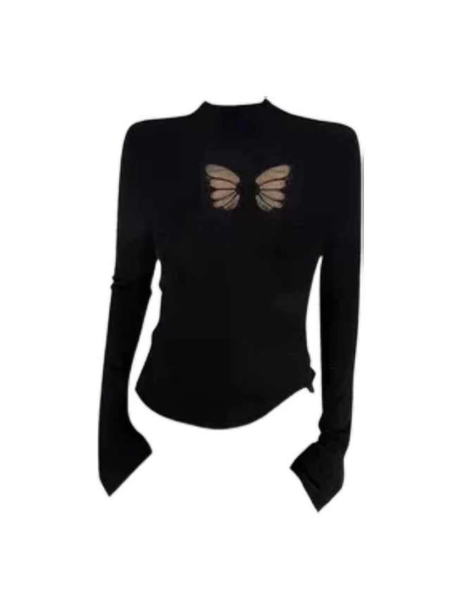Women Black Gothic Emo T-shirt Y2k Gyaru Tee Top Vintage 90s Aesthetic Long Sleeve Hollow T-shirts 2000s Fashion Clothes Autumn
Women Black Gothic Emo T-shirt Y2k Gyaru Tee Top Vintage 90s Aesthetic Long Sleeve Hollow T-shirts 2000s Fashion Clothes Autumn