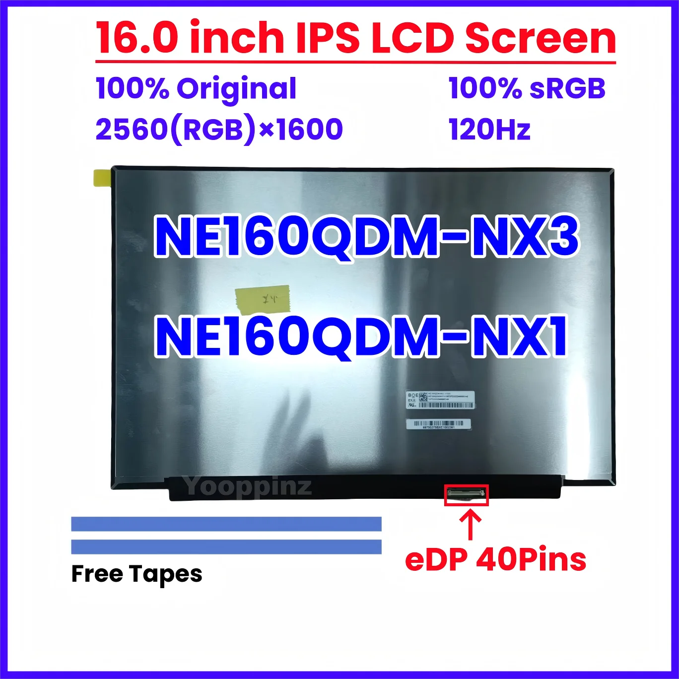 16 Inch Laptop LCD Screen For MI/Xiaomi Redmibook 16 2024 Z3725 120hz NE160QDM-NX3 V8.0 NE160QDM-NX1 FHD 40Pins MNG007QS4-3
16 Inch Laptop LCD Screen For MI/Xiaomi Redmibook 16 2024 Z3725 120hz NE160QDM-NX3 V8.0 NE160QDM-NX1 FHD 40Pins MNG007QS4-3