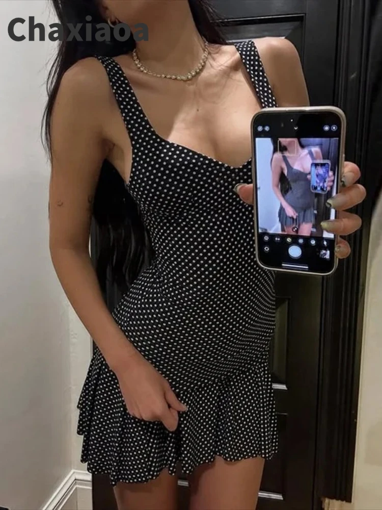 Chaxiaoa Сексуальный комплект из двух предметов в горошек Женский элегантный топ на бретелях с квадратным воротником Мини-юбка Одинаковые комплекты Женский модный комплект платьев
Chaxiaoa Сексуальный комплект из двух предметов в горошек Женский элегантный топ на бретелях с квадратным воротником Мини-юбка Одинаковые комплекты Женский модный комплект платьев