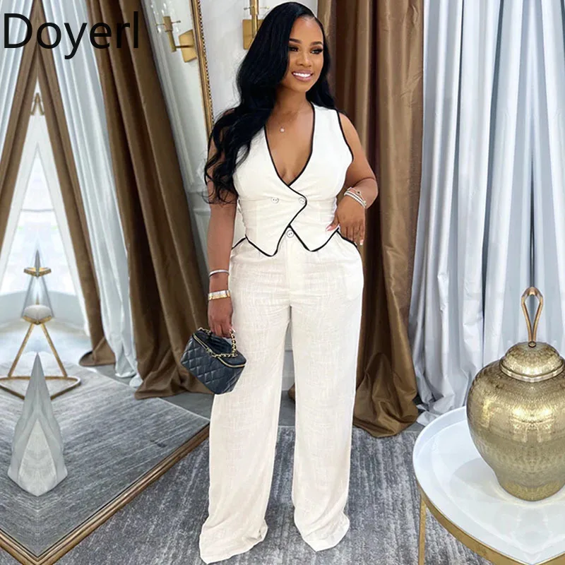 Doyerl Vintage Elegant 2 Piece Sets Woman Outfit Workwear Patchwork Double-breasted Vest Top and Wide Leg Pants Matching Sets
Doyerl Vintage Elegant 2 Piece Sets Woman Outfit Workwear Patchwork Double-breasted Vest Top and Wide Leg Pants Matching Sets