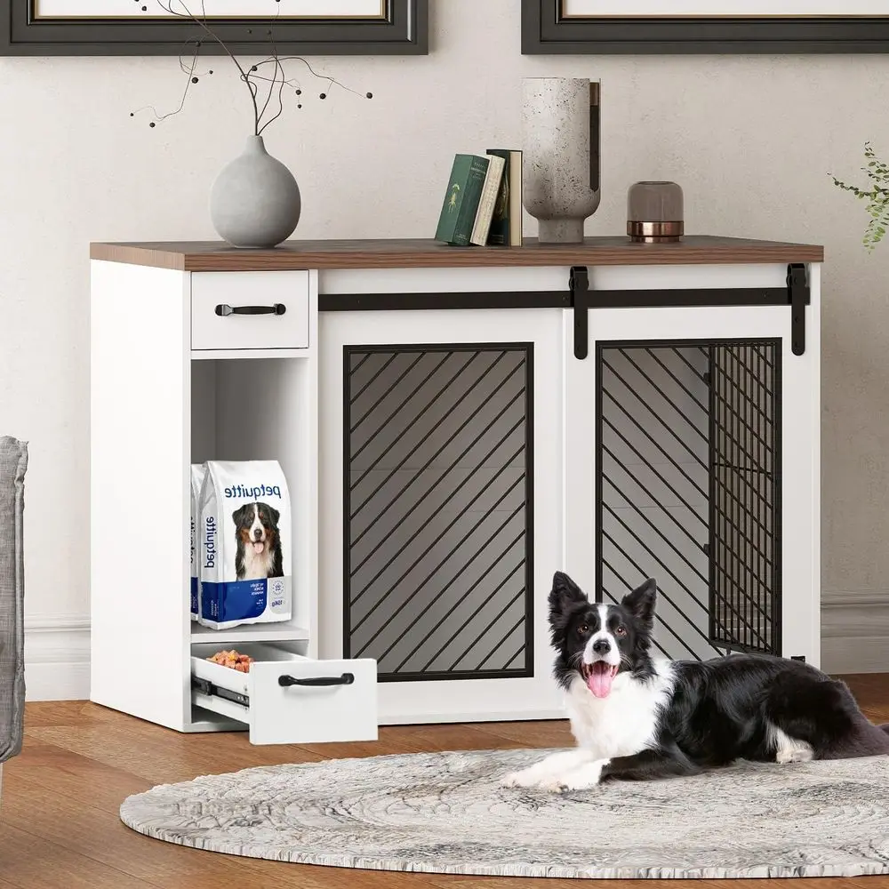 Indoor 47.2 Medium Dog Crate with Removable Divider, Feeding Bowls, and Storage for Small to Medium Dogs
Indoor 47.2 Medium Dog Crate with Removable Divider, Feeding Bowls, and Storage for Small to Medium Dogs