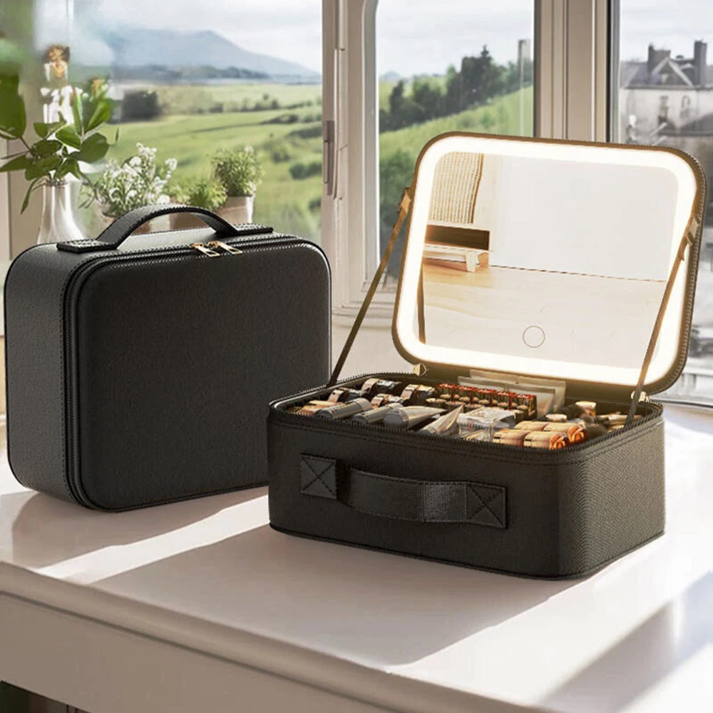 Дорожная коробка для хранения, водонепроницаемая косметичка, женская косметичка, чемодан, портативная сумка для хранения с регулируемыми перегородками и подсветкой
Дорожная коробка для хранения, водонепроницаемая косметичка, женская косметичка, чемодан, портативная сумка для хранения с регулируемыми перегородками и подсветкой