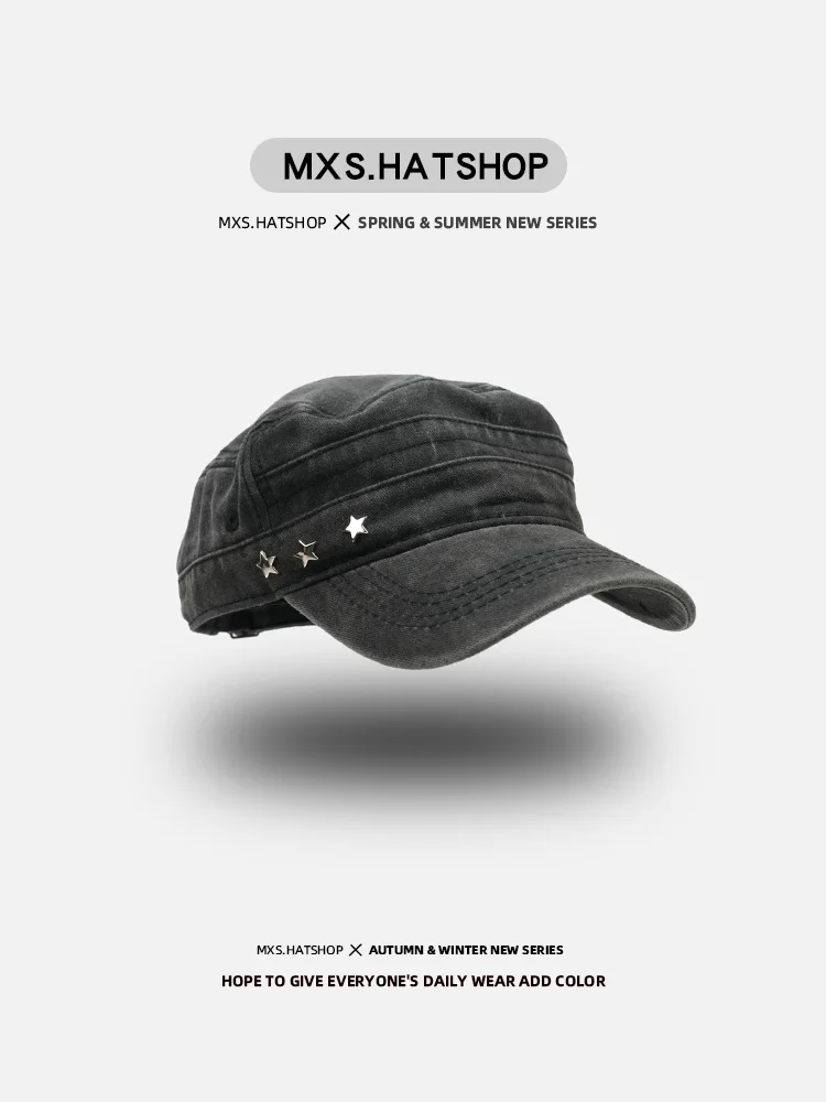 Street Style Metal Star Flat Top Baseball Cap Unisex Vintage Baseball Hat for Daily Wear And Street Shopping
Street Style Metal Star Flat Top Baseball Cap Unisex Vintage Baseball Hat for Daily Wear And Street Shopping