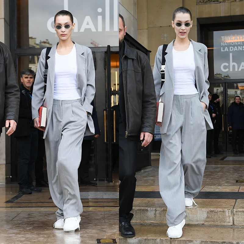 Bella Casual Grey Long Suit Jacket Loose Wide Leg Pants Set Fashionable Neutral Style Women's Ensemble Spring 2023
Bella Casual Grey Long Suit Jacket Loose Wide Leg Pants Set Fashionable Neutral Style Women's Ensemble Spring 2023