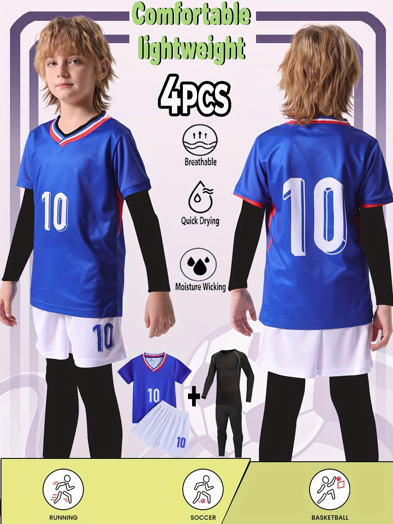 Kids' Fan Edition Football Uniform Set Size 10 4-Piece Combo Soft Comfortable Fabric Multiple Color Options Best Holiday Gift
Kids' Fan Edition Football Uniform Set Size 10 4-Piece Combo Soft Comfortable Fabric Multiple Color Options Best Holiday Gift