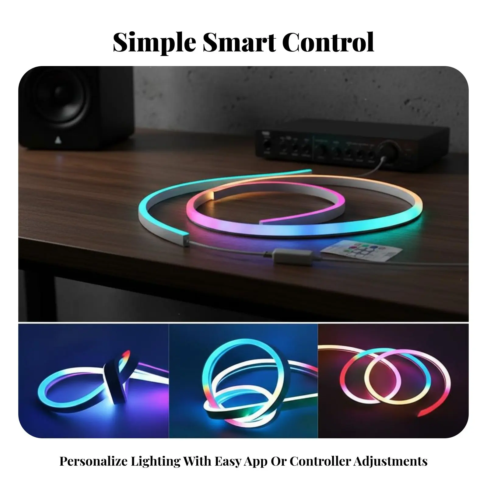 Rainbow Light-Emitting Comp Single Nt Flexible Light Strip Music Sync Smart App Control Luminous Light Color Changing Luminous
Rainbow Light-Emitting Comp Single Nt Flexible Light Strip Music Sync Smart App Control Luminous Light Color Changing Luminous