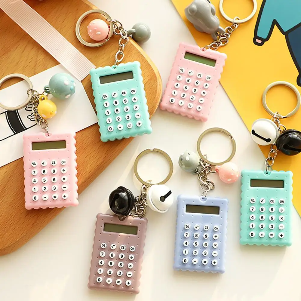 Portable Calculator Bell Decor Keychain Cartoon Buscuit Shape 8 Digits LCD Display Mechanical Switch Calculator Mini Calculator
Portable Calculator Bell Decor Keychain Cartoon Buscuit Shape 8 Digits LCD Display Mechanical Switch Calculator Mini Calculator