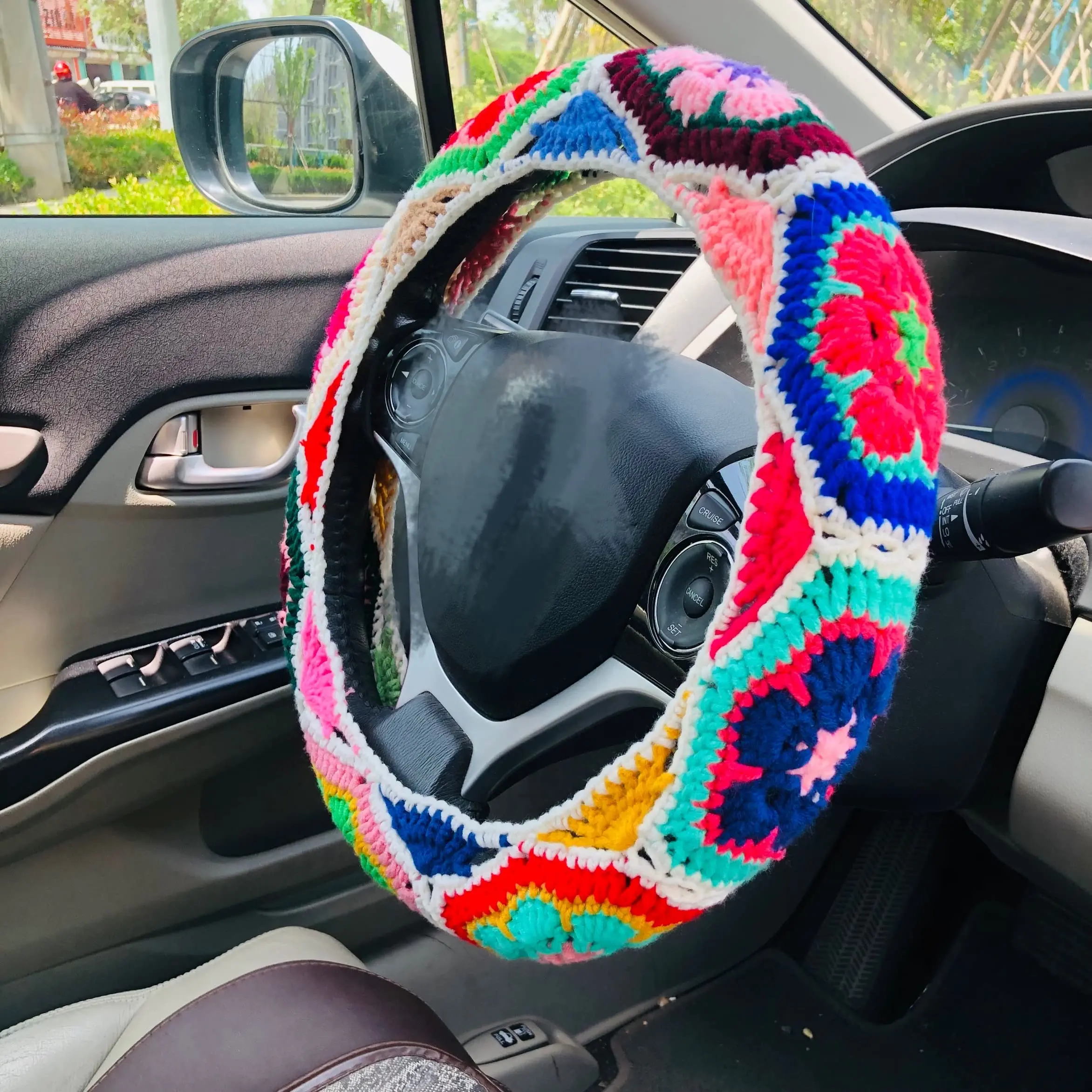 Handmade Crochet Steering Wheel Cover Colorful Flower Design Car Interior Accessory
Handmade Crochet Steering Wheel Cover Colorful Flower Design Car Interior Accessory