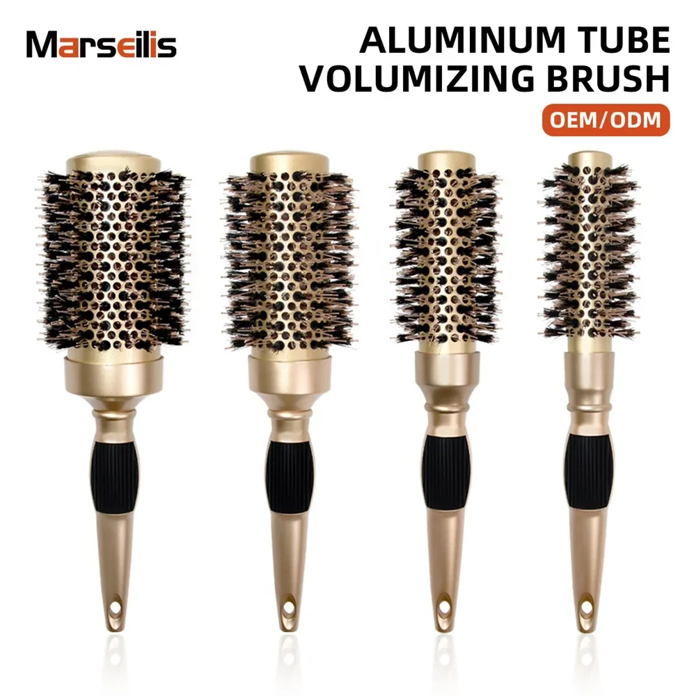 Volumizing Styling Brush Boar Bristle Round Brush With Heat Conductive Aluminum Barrel for Blowout Curling Smooth Tangles
Volumizing Styling Brush Boar Bristle Round Brush With Heat Conductive Aluminum Barrel for Blowout Curling Smooth Tangles