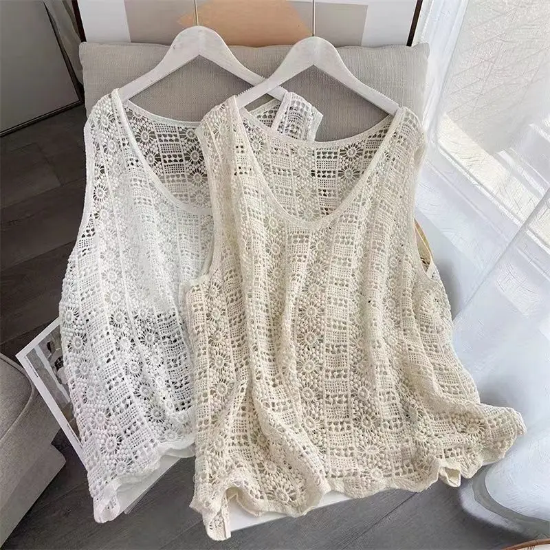New Crochet Tank Top Women Sheer Open-knit Sleeveless Cover Up with Tassel Knitwear Boho Vacation Bohemian Summer Outfit Z112
New Crochet Tank Top Women Sheer Open-knit Sleeveless Cover Up with Tassel Knitwear Boho Vacation Bohemian Summer Outfit Z112