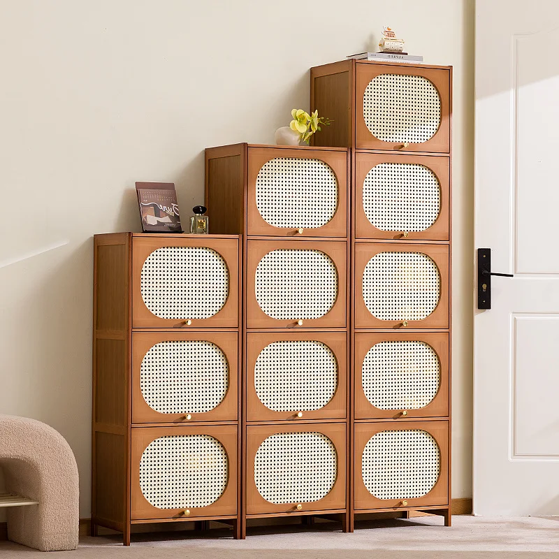 Mid ancient style bamboo woven shoe cabinet, large capacity simple narrow shoe cabinet, multi-layer vertical shoe cabinet
Mid ancient style bamboo woven shoe cabinet, large capacity simple narrow shoe cabinet, multi-layer vertical shoe cabinet