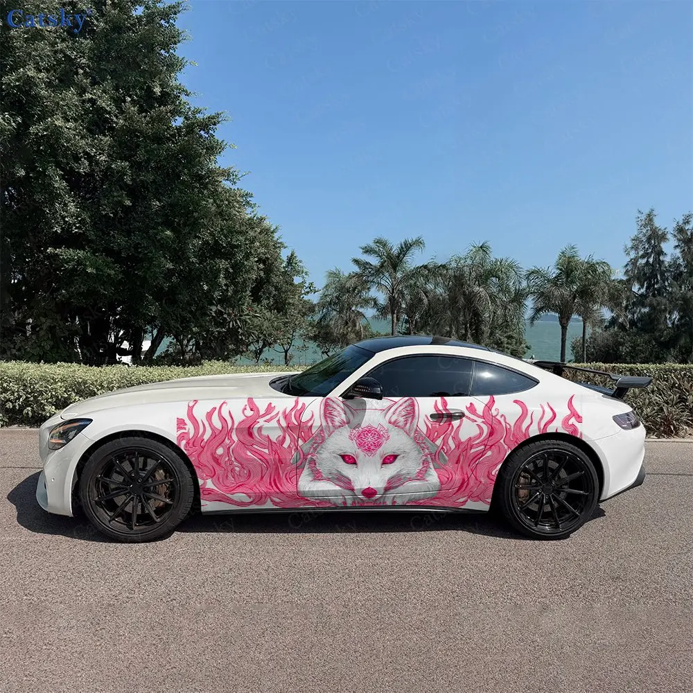 2pcs Elegant Line Art Nine-Tailed Fox Car Side Wraps, Self-Adhesive PVC Waterproof & Scratch-Resistant Stickers, Car Accessory
2pcs Elegant Line Art Nine-Tailed Fox Car Side Wraps, Self-Adhesive PVC Waterproof & Scratch-Resistant Stickers, Car Accessory